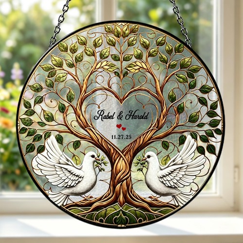 Custom wedding tree glass - tree,
