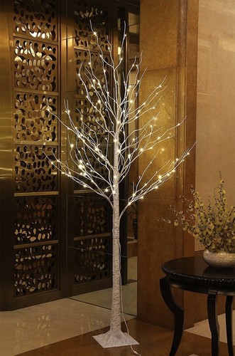 Lighted white birch - white, 6ft